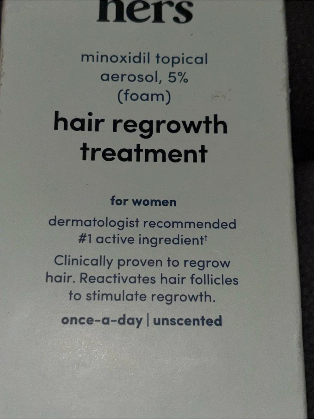 hers Minoxidil Topical Aerosol, 5% (Foam) Hair Regrowth Treatment